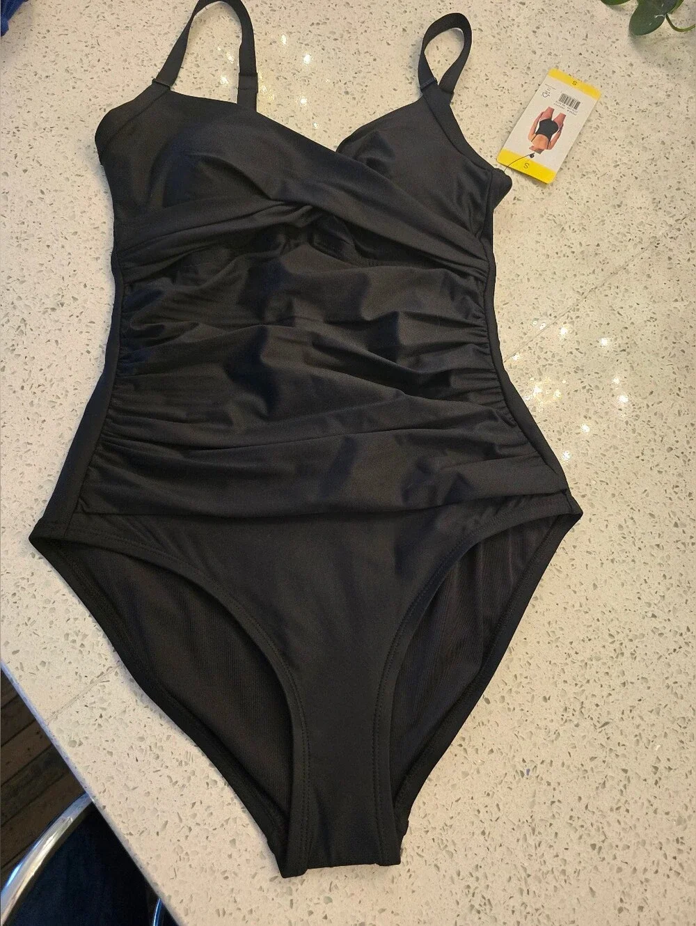 DKNY tummy control - Black Crossover One Piece - S - Picture 4 of 8